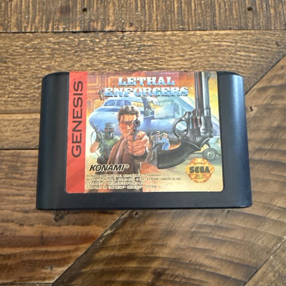 Lethal Enforcers Sega Genesis 1993 Cartridge Only Authentic Tested Retro Game